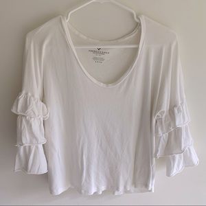 American Eagle Ruffle Sleeve Top